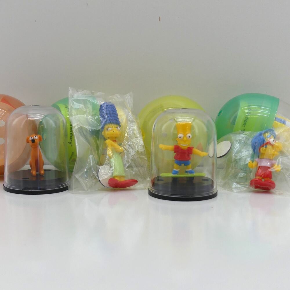 Vintage Simpsons Vending Capsule Toy Figures Bart Marge Milhouse Dog Lot of 4